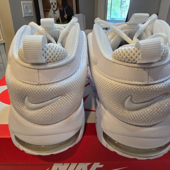Nike Air More Uptempo Low White-White-White Triple White Sz 10.5 [FZ3055-100] - Picture 6 of 14